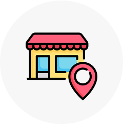 店舗情報とアクセスを表すアイコン