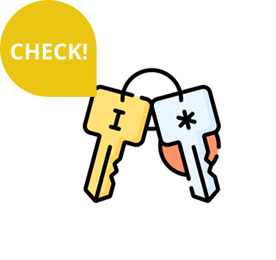 鍵のイラストにcheckの文字がついている