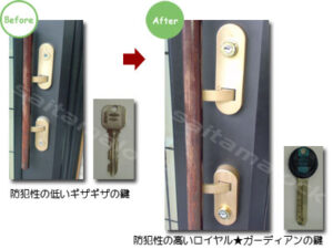 MIWAからロイヤルガーディアン鍵交換/上尾市の施工イメージ