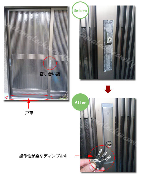 WESTのディンプルキーに交換