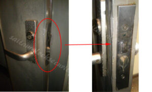 アパートに泥棒、ドアのこじ破り/さいたま市の施工イメージ