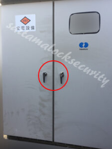 変電設備 タキゲンTAKIGEN鍵開け ハンドル錠/鴻巣市の施工イメージ