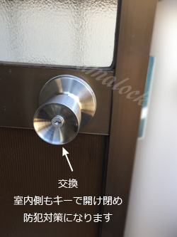 勝手口鍵交換
