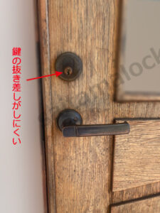 スウェーデン木製玄関ドア 鍵交換 ASSA410 レバーハンドル錠取り換え / 千葉県 富里市の施工イメージ