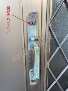 ALPHAアルファ 鍵交換 新日軽ドア「コンポーレ1900」鍵が壊れた / 埼玉県 草加市の施工イメージ